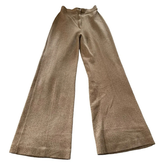 Vintage high waist women's size 4/5 tan wide leg pants - Picture 1 of 4